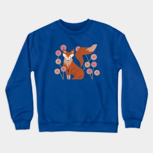 Shy Fox and Wildflowers Crewneck Sweatshirt